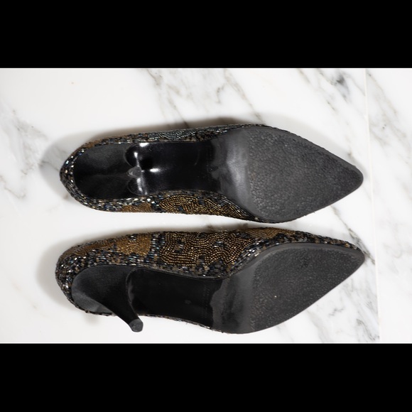 Vintage Caparros Hand-beaded Sparkle Heels - Picture 6 of 8
